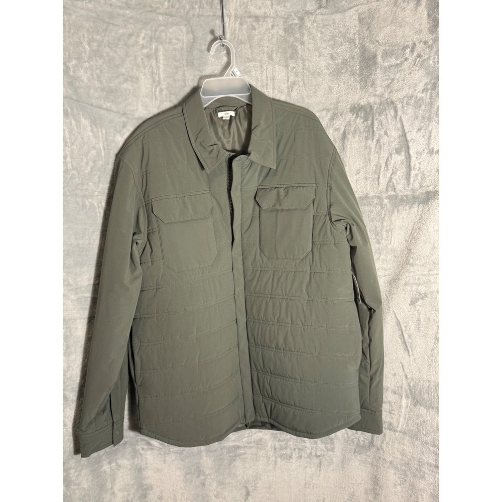 Dip Mens P10-25 Quilted Shirt Jacket Olive Green Large NWT NEW
